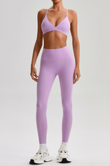 Women's Yoga Sets:Triangle Cup Bra & No Front Seam Leggings