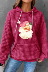 Women Christmas Waffle Knit Hoodie