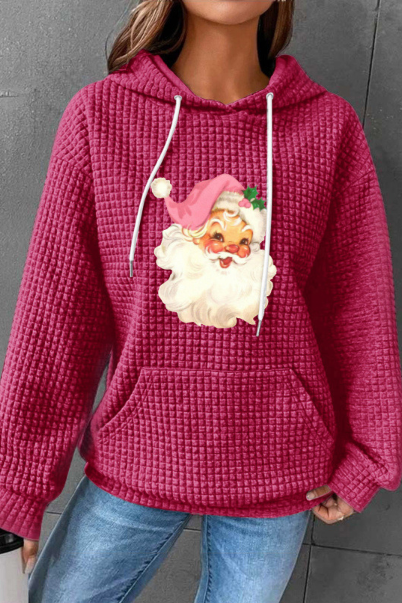 Women Christmas Waffle Knit Hoodie
