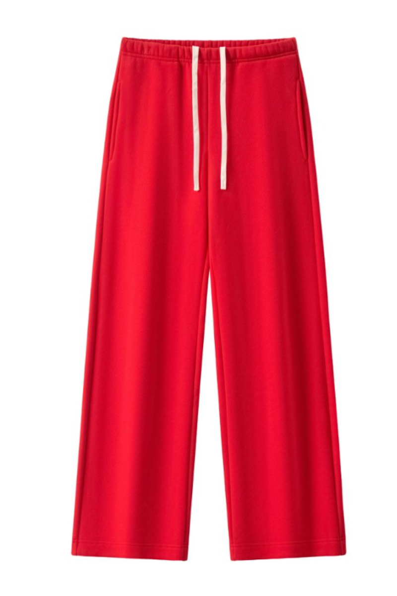 Unisex Fall Drawstring Side Pocket Wide Leg Sweatpants