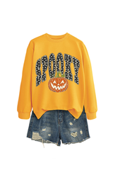 Women's Fall Pumpkin Polka Dot Halloween Multi‑Color Pullover