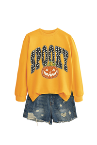 Women's Fall Pumpkin Polka Dot Halloween Multi‑Color Pullover