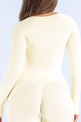 Women's V‑Neck Wrap Waist‑Cinching Fitness Long Sleeve Top