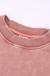 Women's Fall 100% Cotton Cropped Distressed Sweatshirt