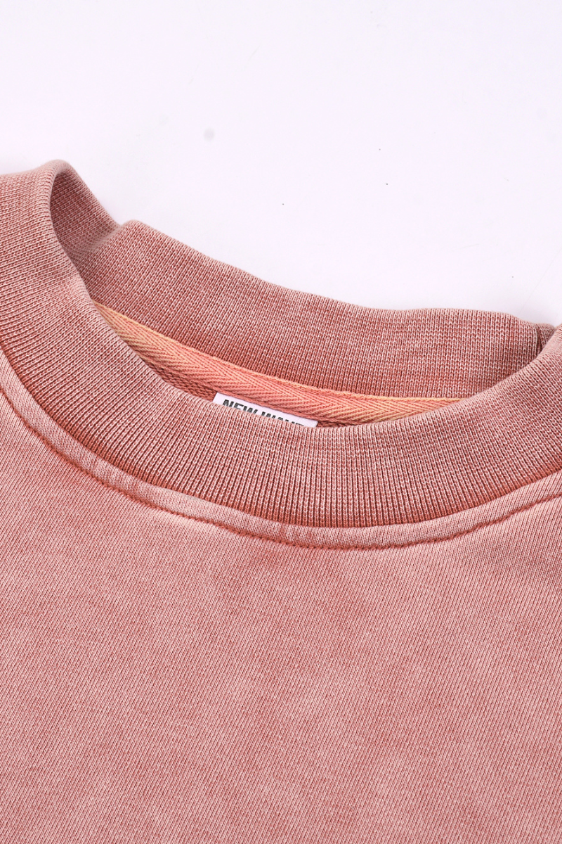 Women's Fall 100% Cotton Cropped Distressed Sweatshirt