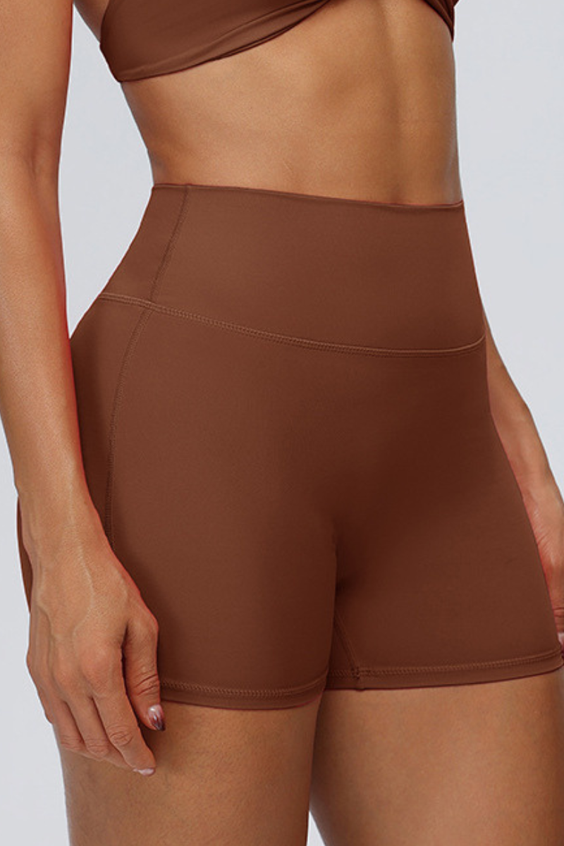 Women's No Front Seam Pleated Buttocks Lift Workout Shorts