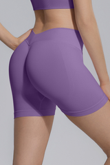 Women's Seamless V Back Lifting Hip No Front Seam Yoga Short