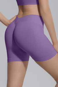 Women's Seamless V Back Lifting Hip No Front Seam Yoga Short