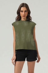 Vintage Distressed Sleeveless Sports Tank Top