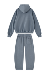 Women's 100% Cotton Fall Washed Hoodie & Curved Sweatpant Set