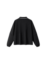 Men's Fall V-Neck Polo Collar Detachable-Sleeve Sweatshirt