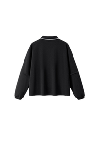 Men's Fall V-Neck Polo Collar Detachable-Sleeve Sweatshirt