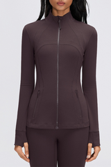 Women's Fall Stand Collar Slim Fit Breathable Sports Jacket