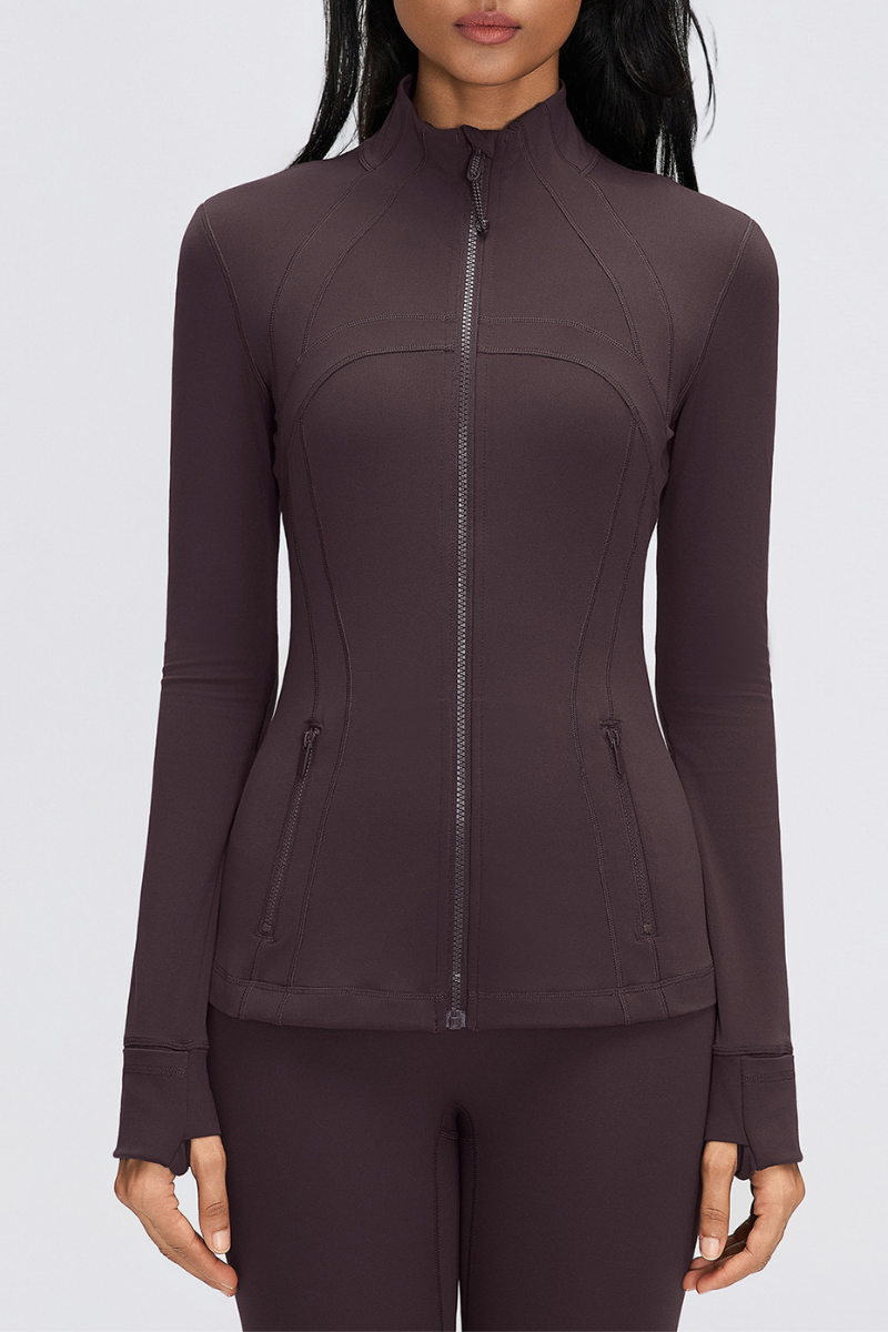 Women's Fall Stand Collar Slim Fit Breathable Sports Jacket