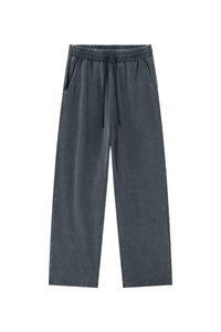 Unisex 100% Cotton Washed Heavyweight Wide Leg Casual Pants