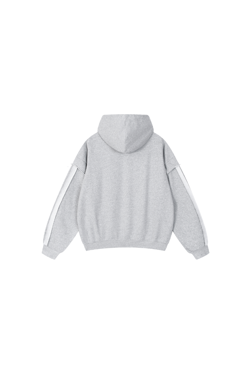 Unisex Fleece Raw Edge Spliced Fake Two Piece Hoodie