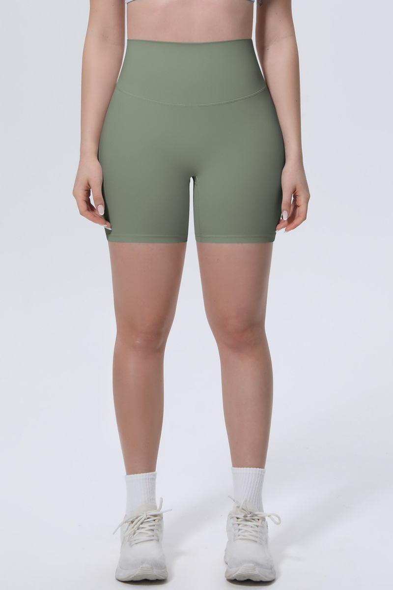 Women's Athletic High-Waisted Solid Yoga Shorts