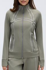 Women's Fall Stand Collar Two-way Zipper Sports Jacket