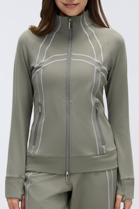 Women's Fall Stand Collar Two-way Zipper Sports Jacket