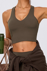 Women's Athletic V Neck Y Back Padded Yoga Bra