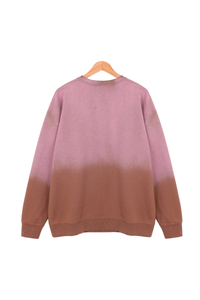 Unisex Fall Washed Vintage Gradient Crew Neck Sweatshirt