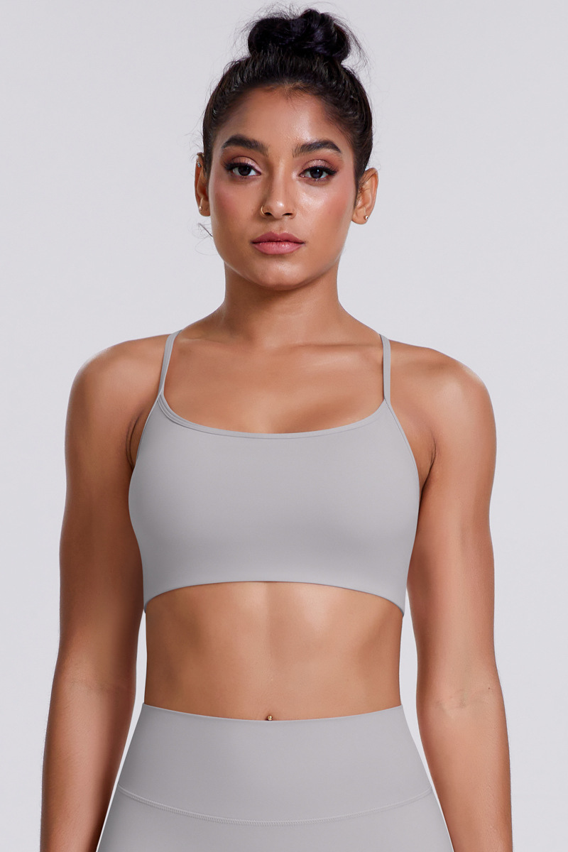 Women's Crisscross Back Spaghetti Straps Quick Dry Sports Bra