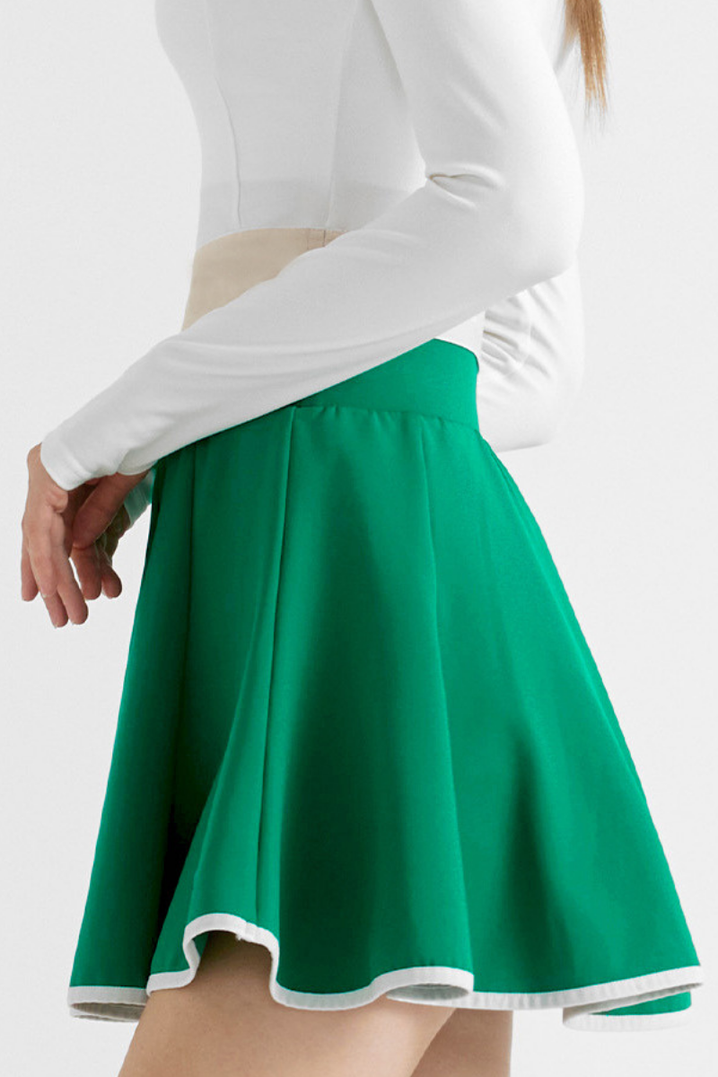 Women's Tennis Color Trim Pleated Athletic Mini Skirt