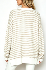 Women's Loungewear Winter Wavy Stripe Oversized Sweatshirt