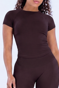 Women’s Seamless Crew Neck High Stretch Yoga Athletic Tee
