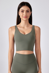 Women's V-Neck Wide Strap Beautiful Back Sports Yoga Bra