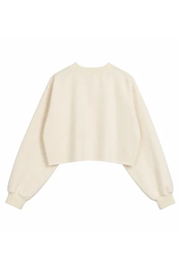 Women Cropped Exposed Seam Sweatshirt