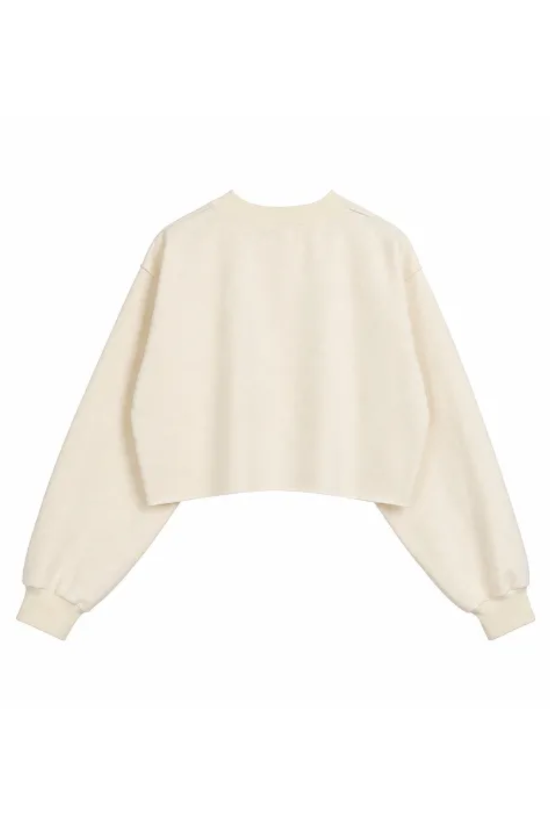 Women Cropped Exposed Seam Sweatshirt