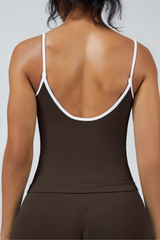 Women's Color Trim Seamless Longline Sports Cami Tank Top