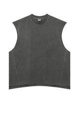 Vintage Washed Distressed Slit Sleeveless Tank Tops