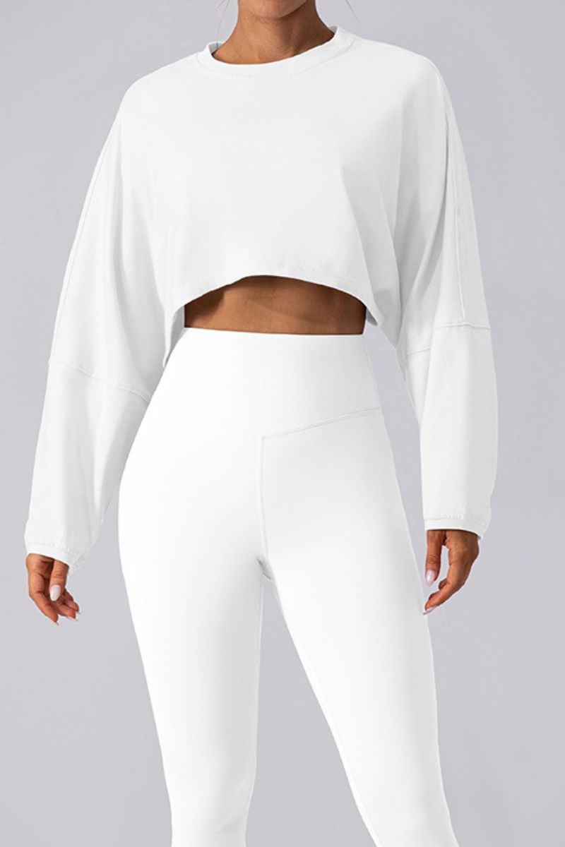 Women's Oversized Drop Shoulder Crew Neck Cover-Up Top