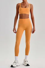 Women's Wide Strap U-neck Bra & High Waist Yoga Leggings Set