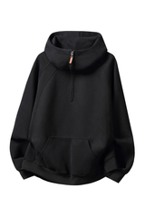 Men's Fall/Winter Fleece-Lined Half-Zip Hooded Sweatshirt