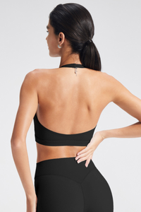 Women's Square Neck Halter Open-Back Yoga Sports Bra