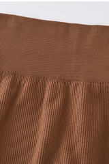 Women High-Waist Ribbed High-Waist Leggings