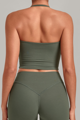 Women’s Athletic Halter Neck Padded Cropped Yoga Tank Top