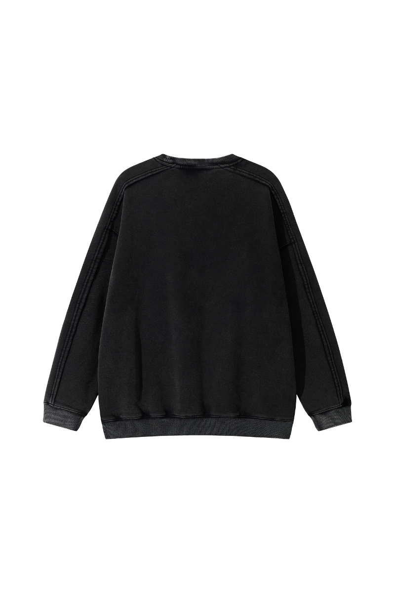 Men's Fall/Winter Fleece-Lined Dyed Vintage Pullover