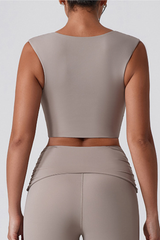 Women's V -Neck Cropped  Sports Yoga Tank Top