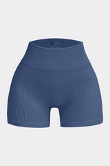 Women's Seamless Ribbed High-Waisted Biker Yoga Shorts