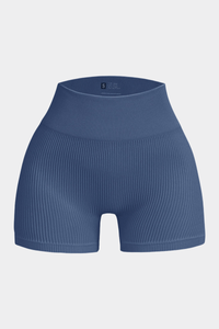 Women's Seamless Ribbed High-Waisted Biker Yoga Shorts