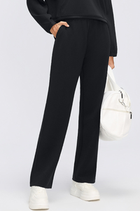 Women's Air Layer Elastic Toggle Wide Leg Athletic Pants