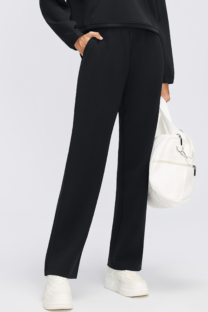 Women's Air Layer Elastic Toggle Wide Leg Athletic Pants