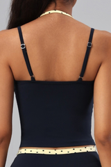 Women's Polka Dot Halter U Neck Tank Top and Shorts Set