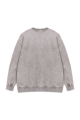 Unisex Fall Washed Vintage Drop Shoulder Relaxed Pullover