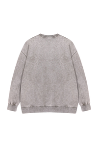 Unisex Fall Washed Vintage Drop Shoulder Relaxed Pullover