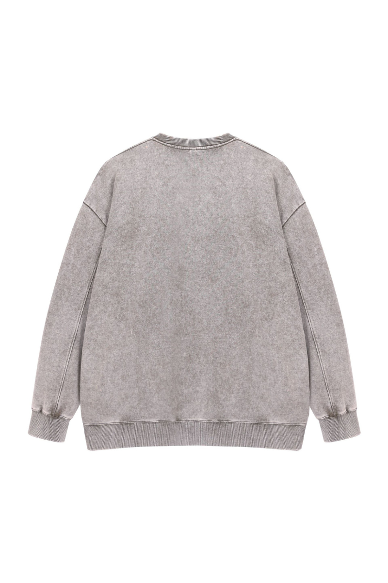Unisex Fall Washed Vintage Drop Shoulder Relaxed Pullover